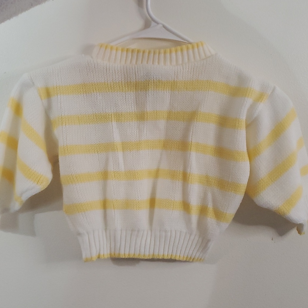 Vintage Fisher Price Stripped Button Sweater Size 24 Months Teddy Bear Balloon - Picture 4 of 10